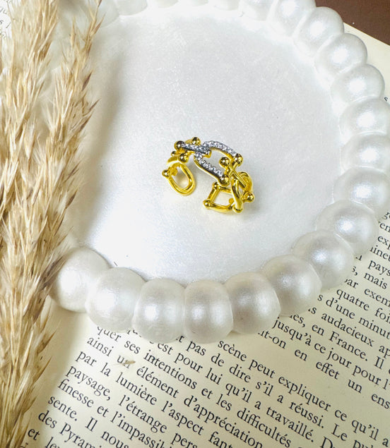 Trendy zircon ring free size