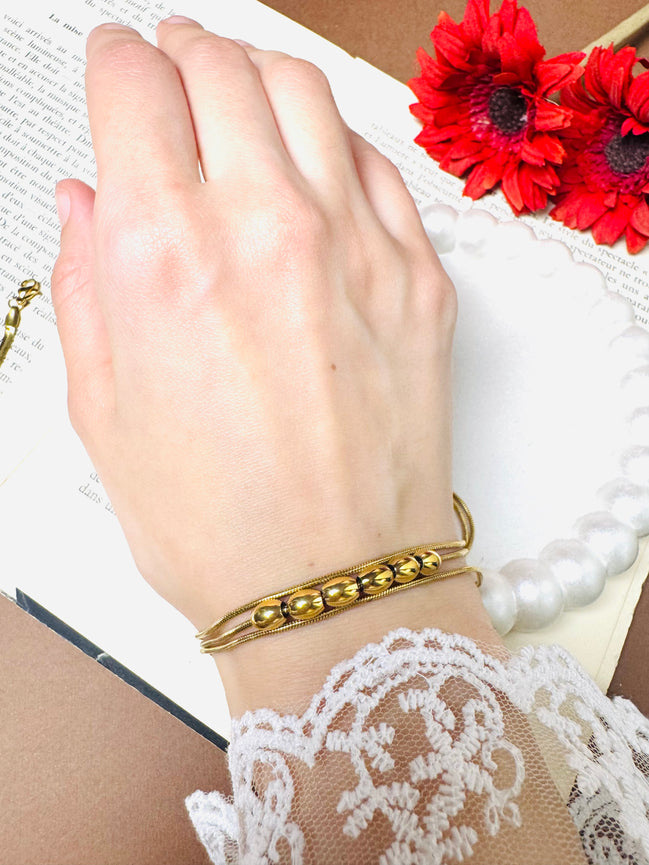 Three layer balls bracelet