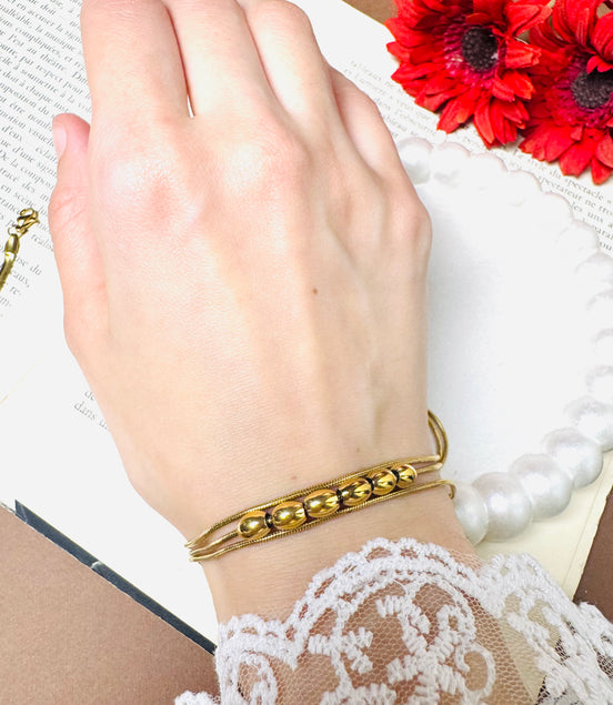 Three layer balls bracelet