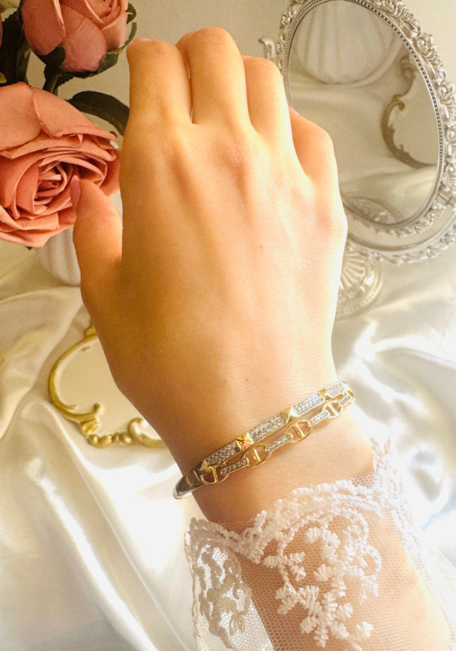 Double layer zircon bangle