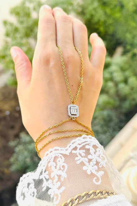 Square zircon handchain