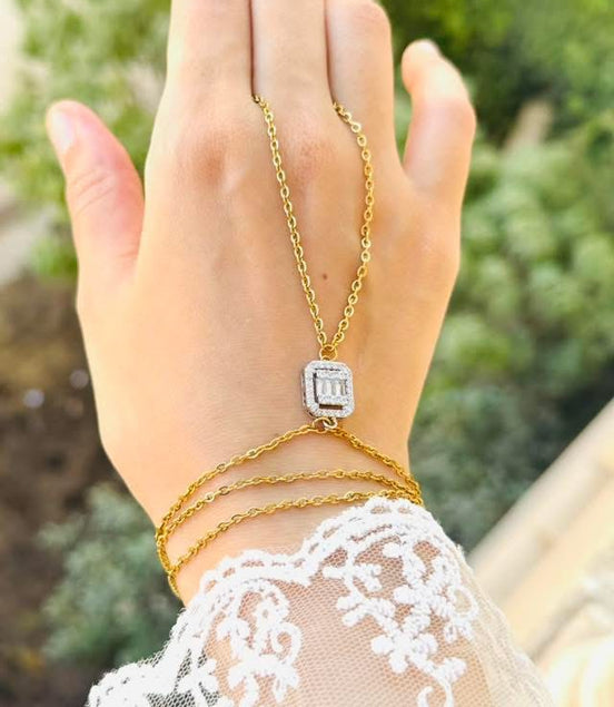 Square zircon handchain