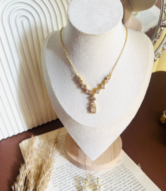 Zircon set 2 ( necklace & earring)