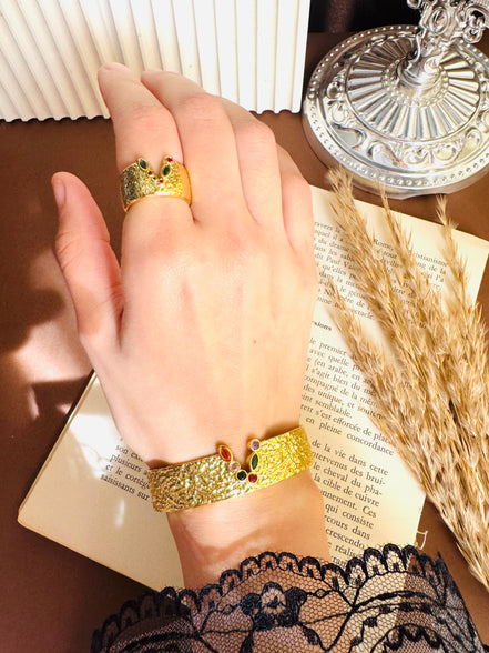 V zircon set ( ring & bangle) Italian model