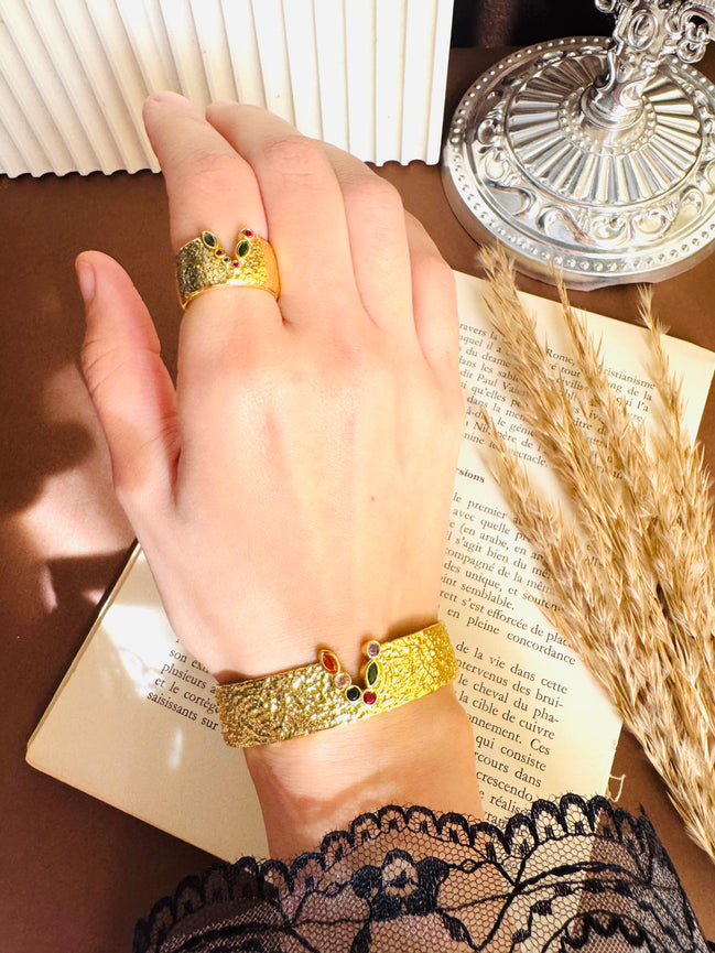 V zircon set ( ring & bangle) Italian model