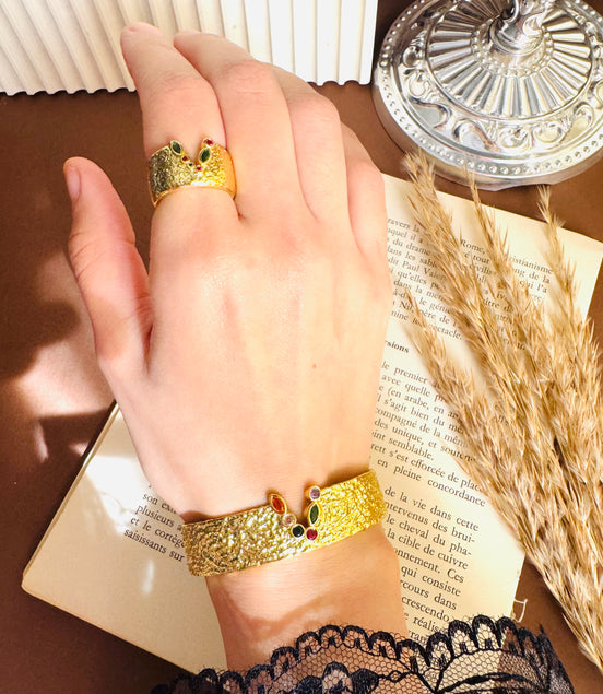 V zircon set ( ring & bangle) Italian model