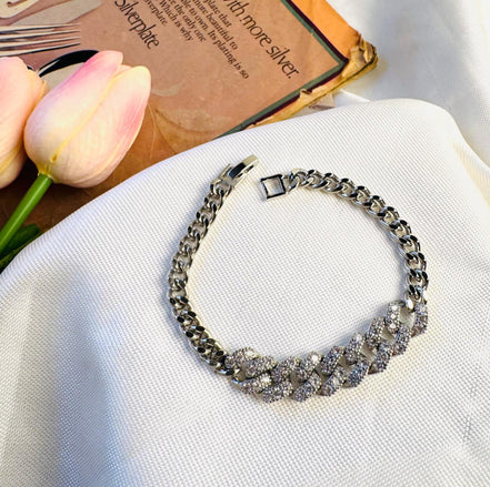 Silver zircon bracelet