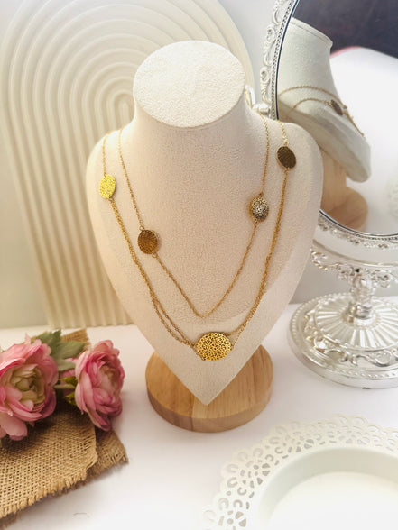 Circle long necklace