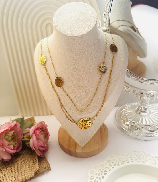 Circle long necklace