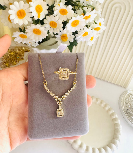 Lazordy new set ( necklace & ring free size )