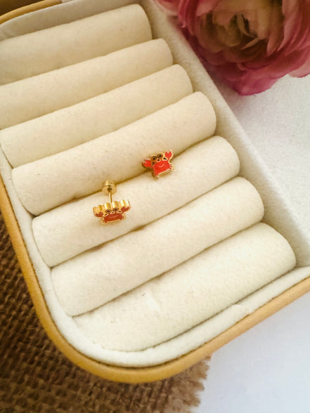 Crab flat back earring