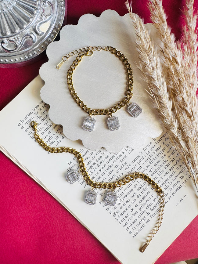 Square zircon bracelet