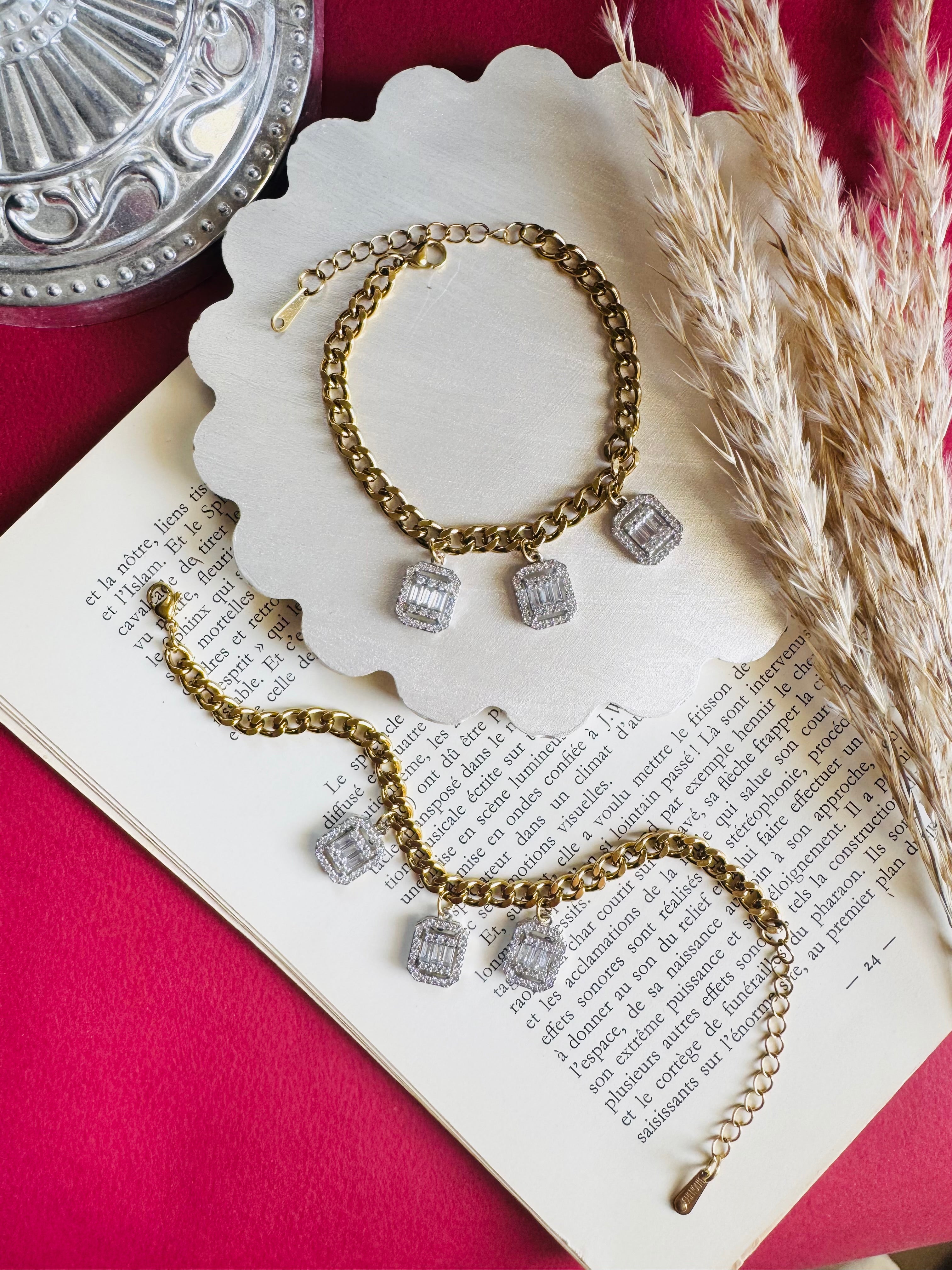 Square zircon bracelet