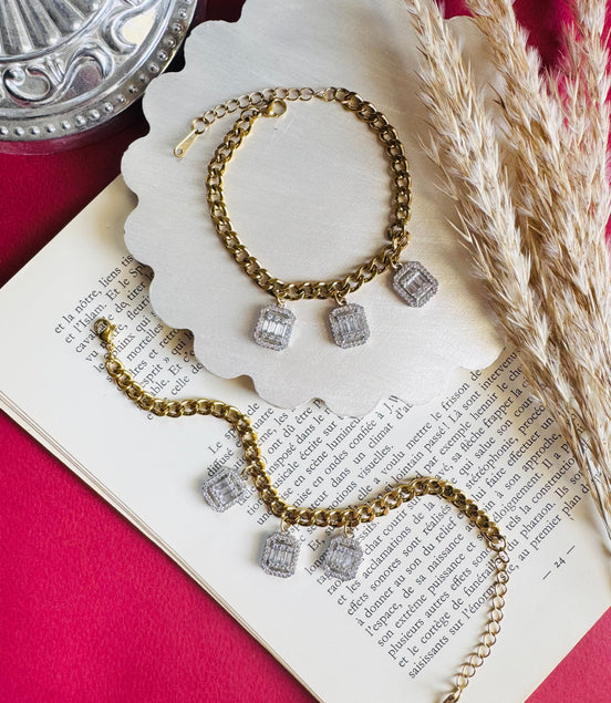 Square zircon bracelet
