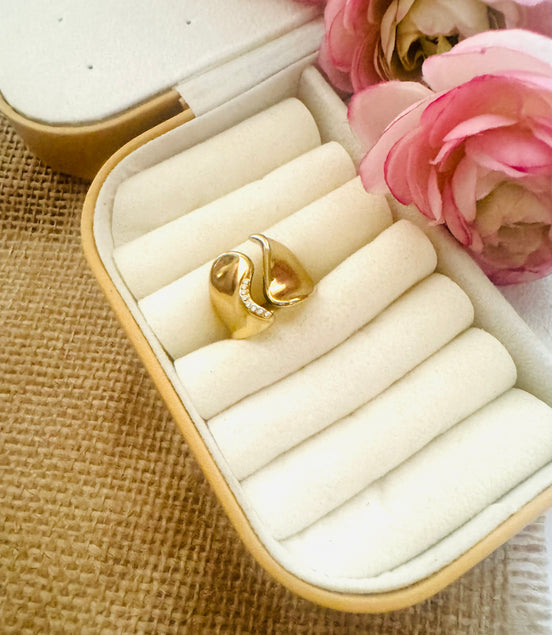 Trendy zircon ring free size