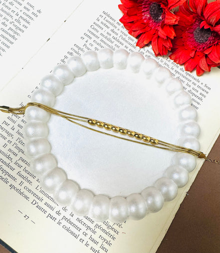 Three layer balls bracelet