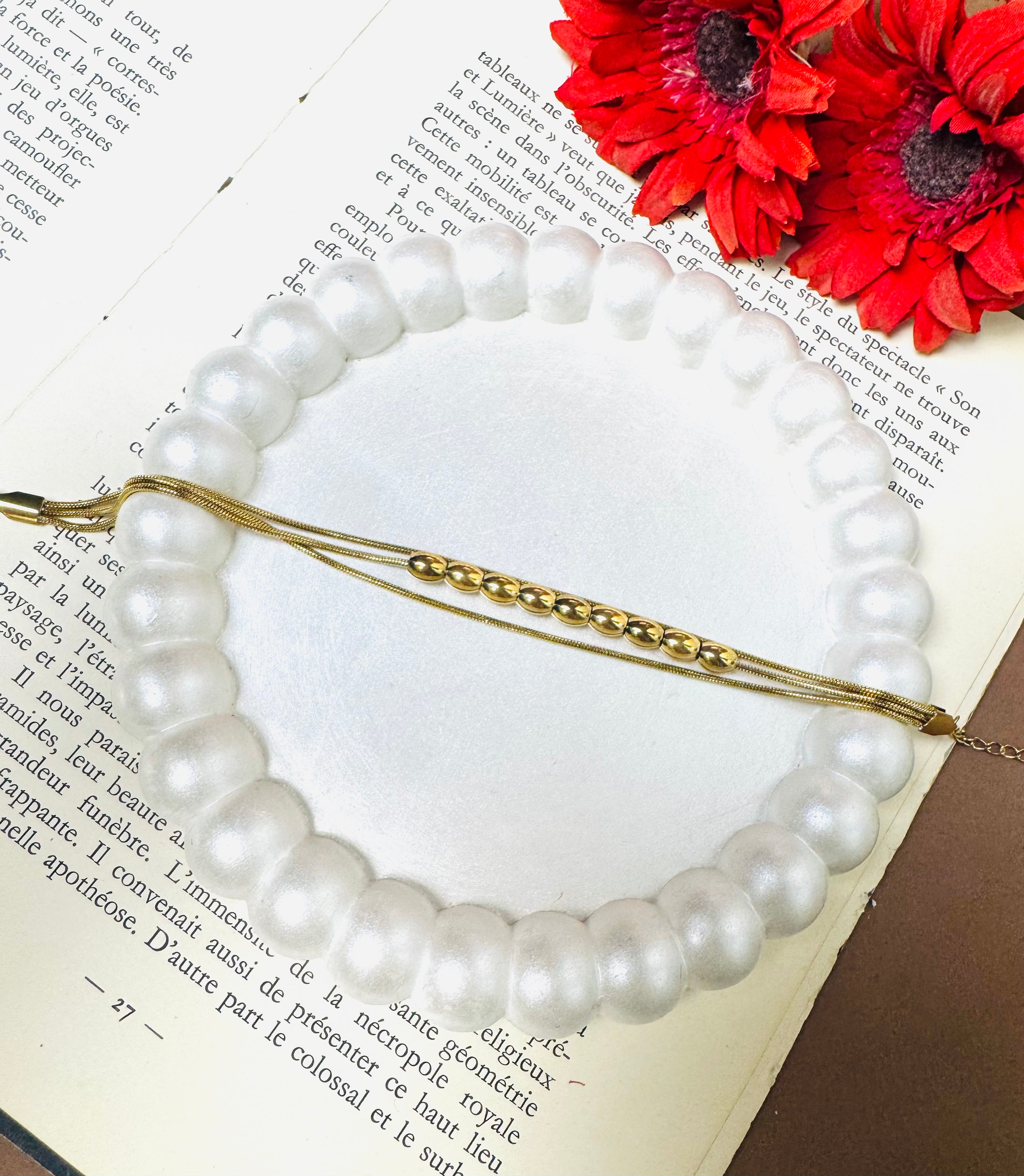 Three layer balls bracelet