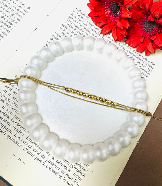 Three layer balls bracelet