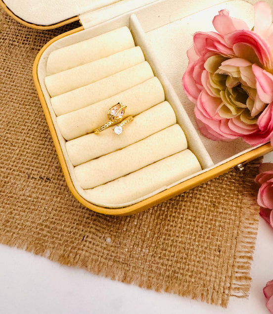 Pink tulip ring free size