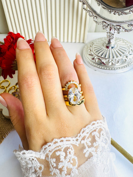 Four layer trendy ring