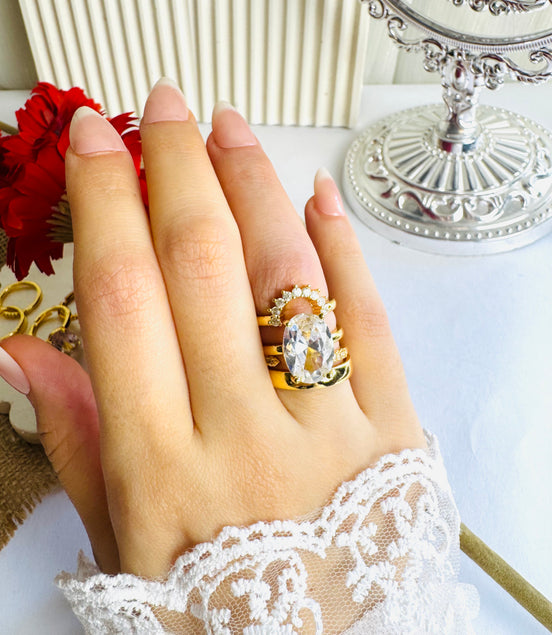 Four layer trendy ring