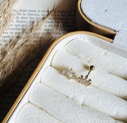 Crown ball back earring