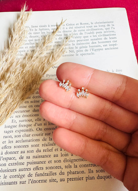 Crown ball back earring