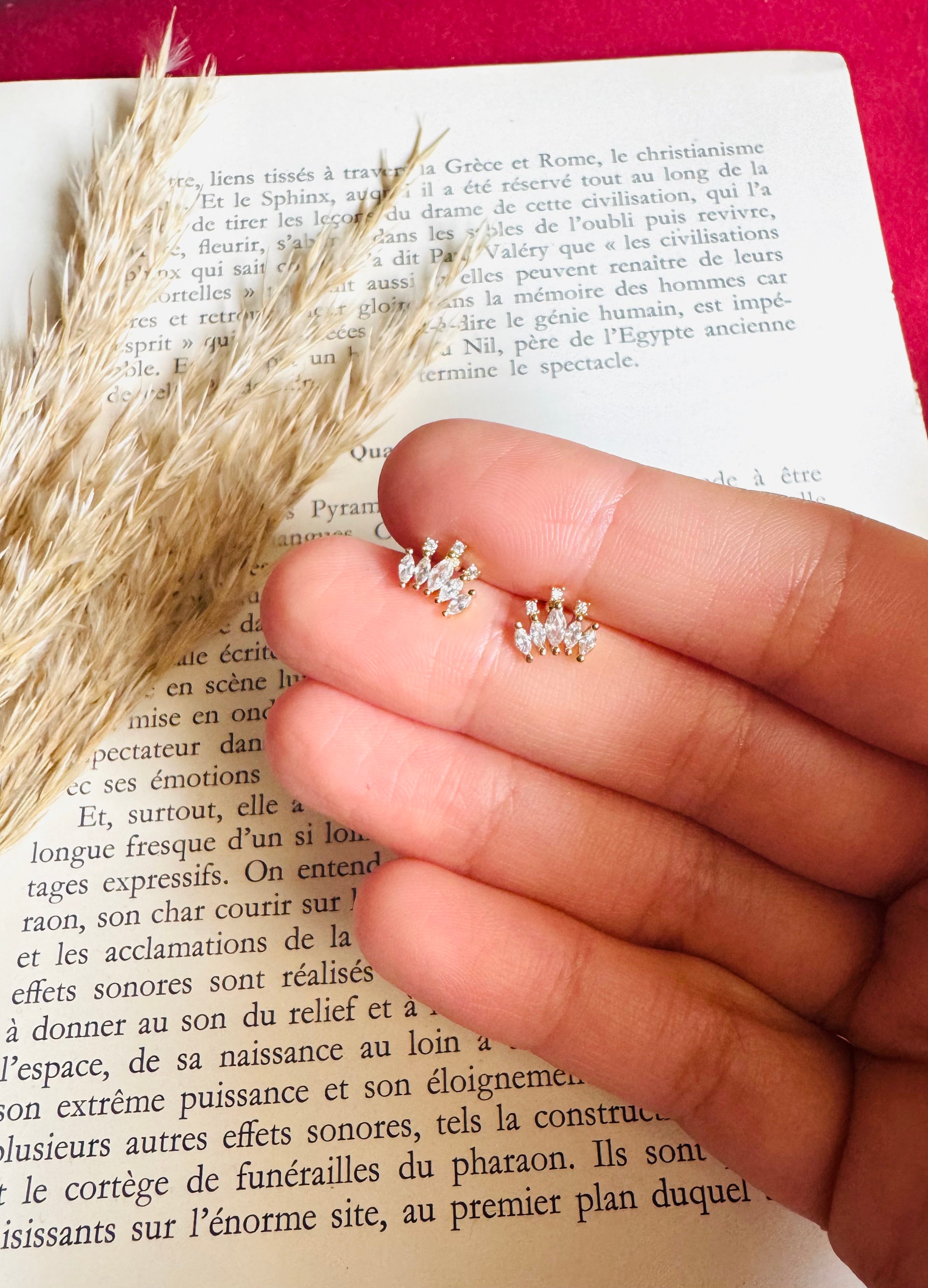 Crown ball back earring