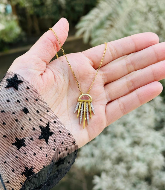 Pink zircon necklace