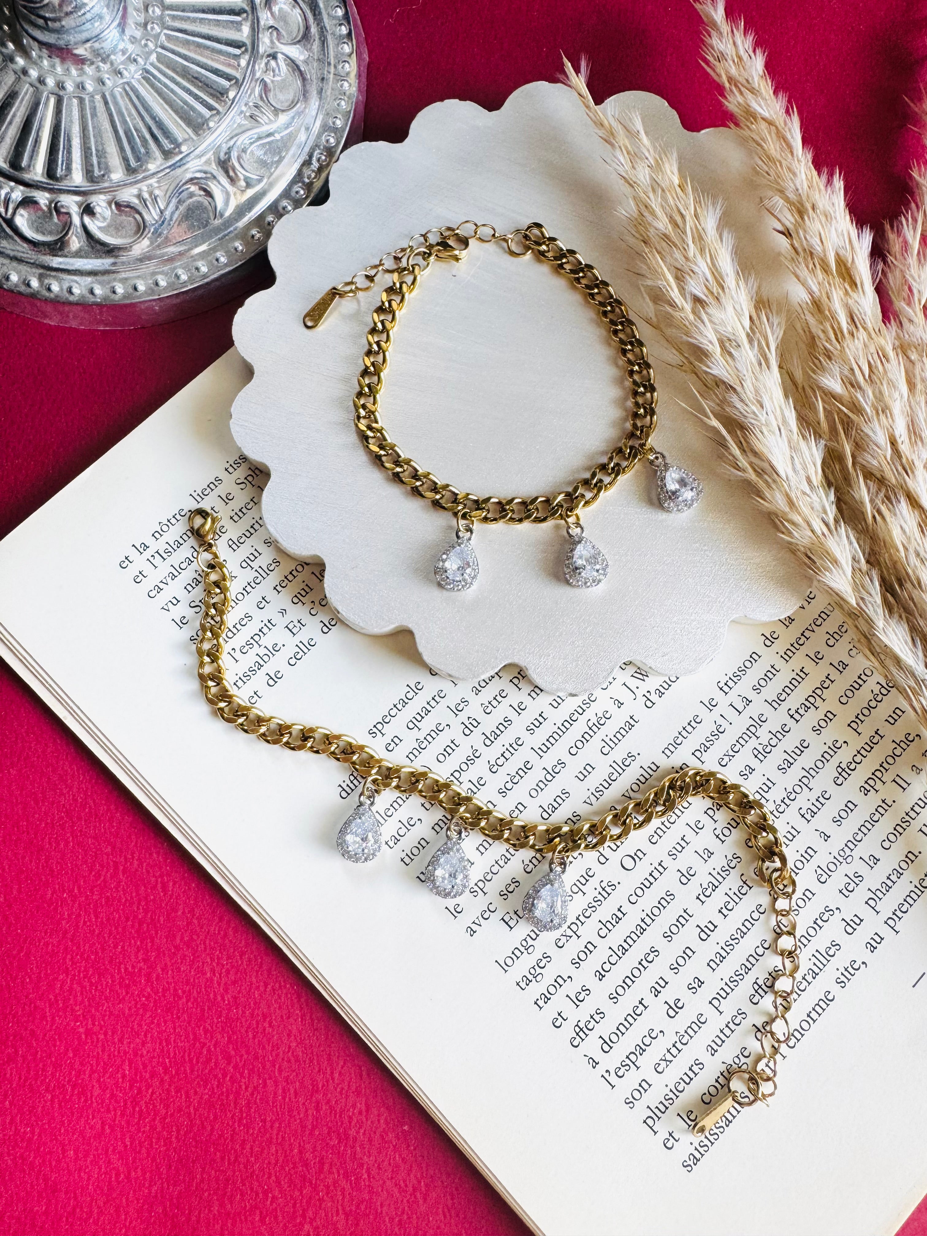Tear zircon bracelet