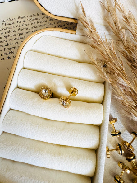 Circle flat back earring