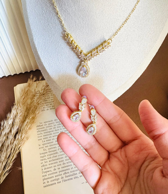 Zircon set 1 ( necklace & earring)