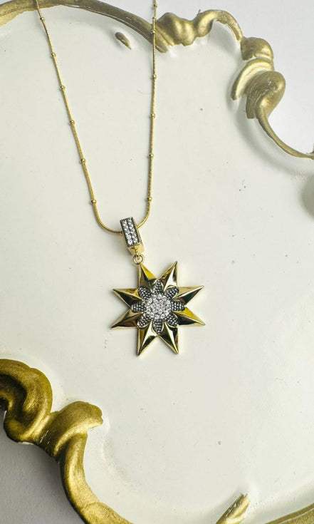 Star silver strus necklace