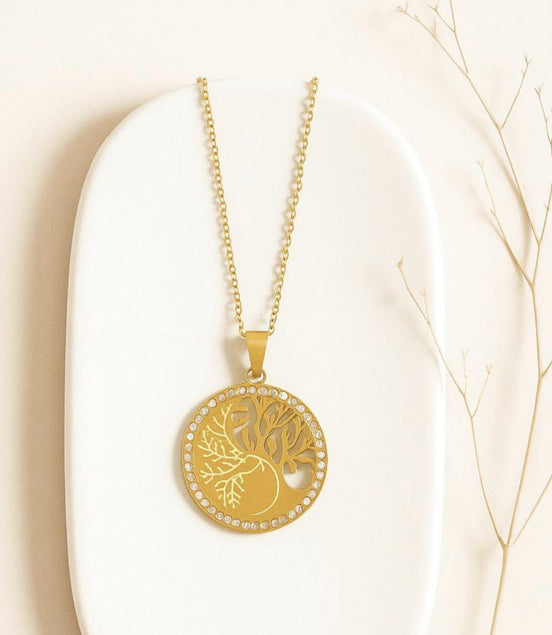 Tree golden necklace