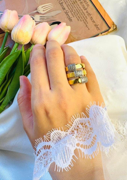 Bold three layer ring