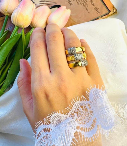 Bold three layer ring