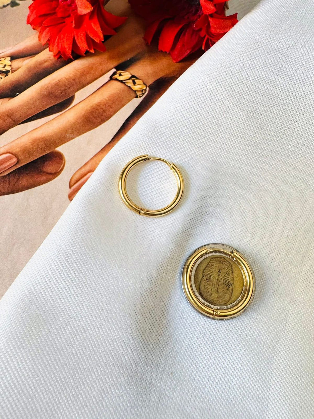 Large circle earring