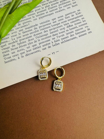 Square zircon earring
