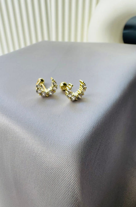 Moon ball back earring