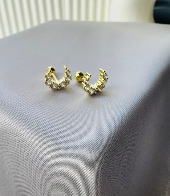 Moon ball back earring