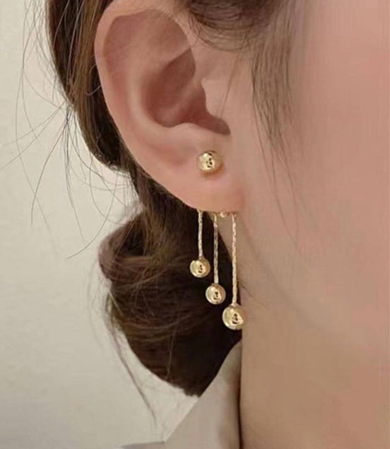 3 layer ball earring