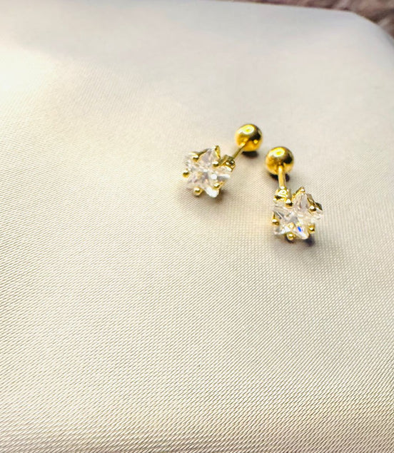 Small star ball back earring
