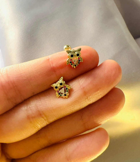 Owel ball back earring