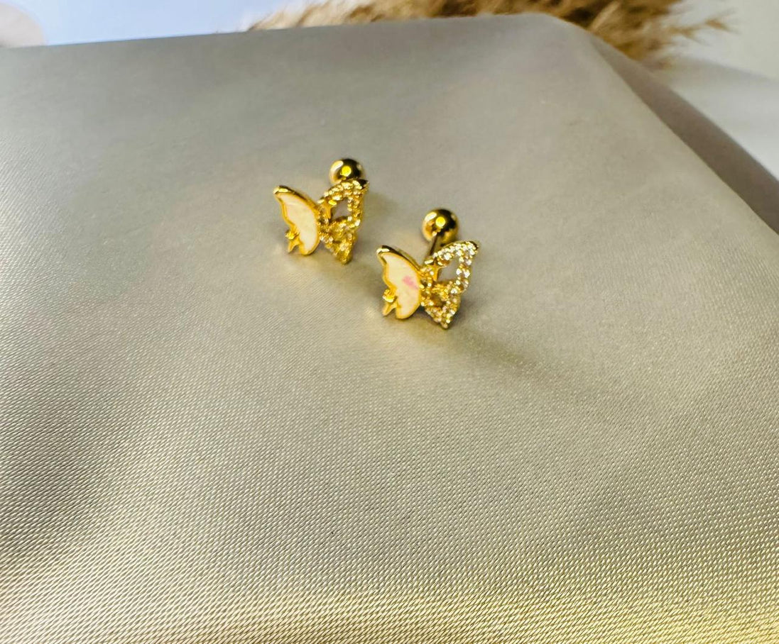 Butterfly ball back earring
