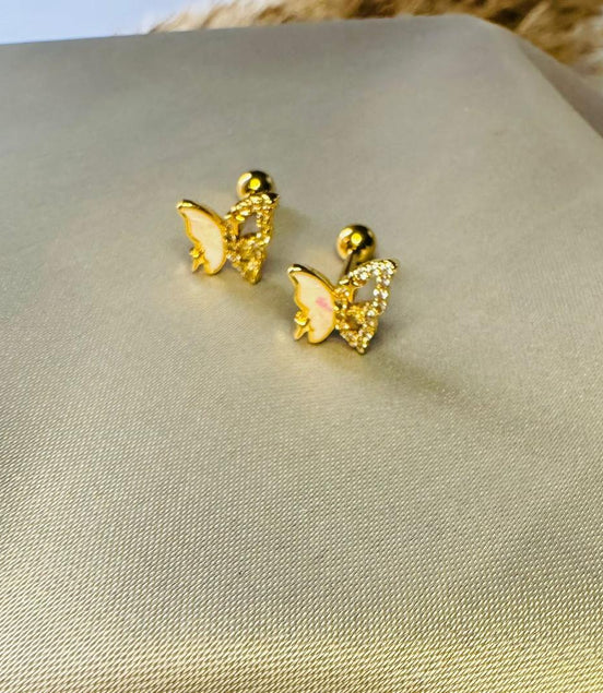 Butterfly ball back earring