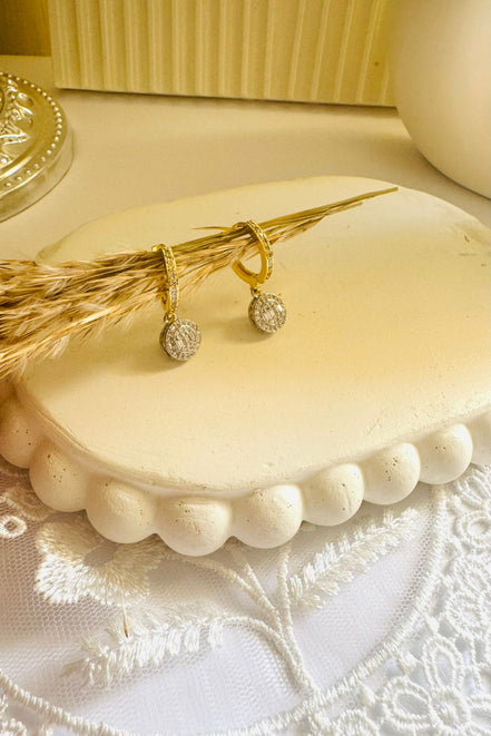 Circle zircon earring