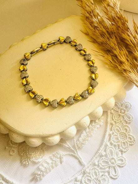 Zircon heart bracelet
