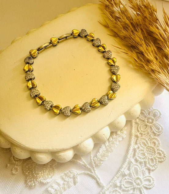 Zircon heart bracelet